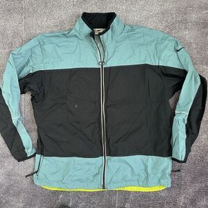 Men's Vintage 90's Nike Ripstop Teal Black Windbreaker Zip Up Jacket Sz 2XL ACG